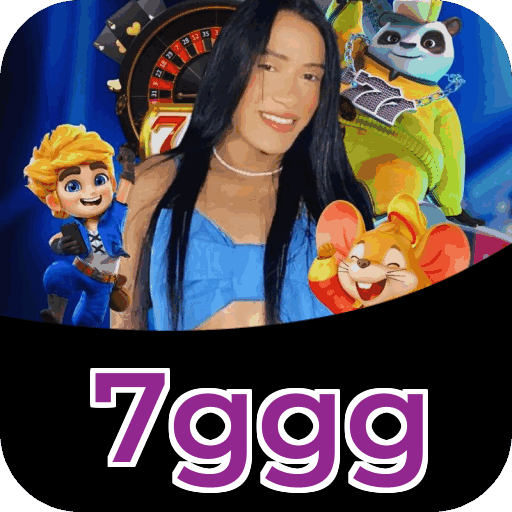 Interface do aplicativo 7ggg mostrando jogos disponíveis no iOS e Android